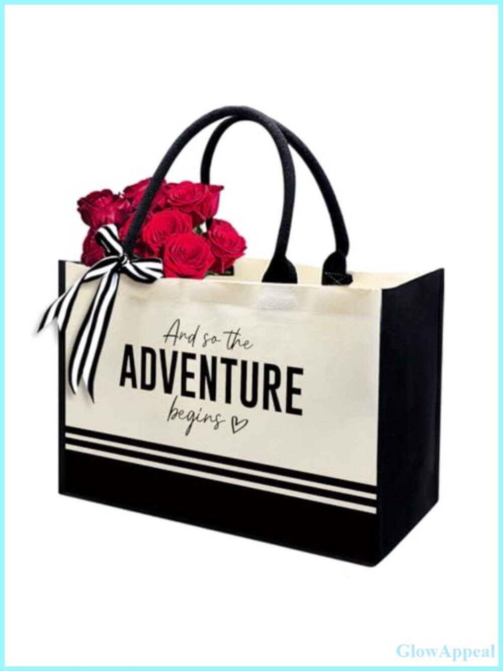 Monogrammed Canvas Tote Bag Personalized Initial Beach Bag Cotton